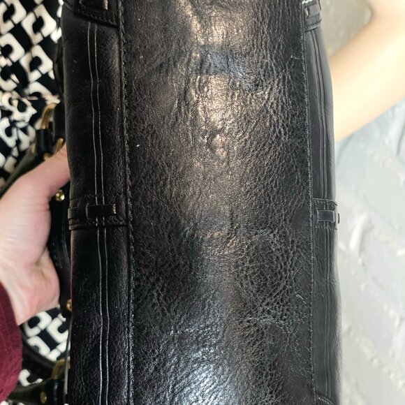 Coach Hamptons Leather Shoulder Bag Black Braided Strap Tassel Vintage - Picture 12 of 16